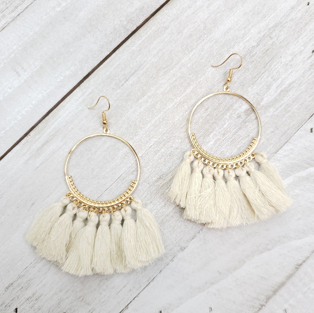 Fringe Tassel Earrings - Picture 2 of 4